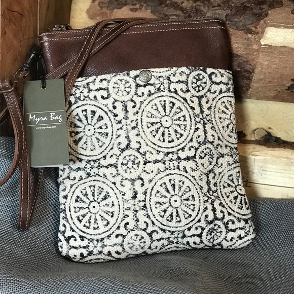 🎁 Myra Crossbody shoulder purse bag Tweed leather ♻️ new with tags - Picture 2 of 6